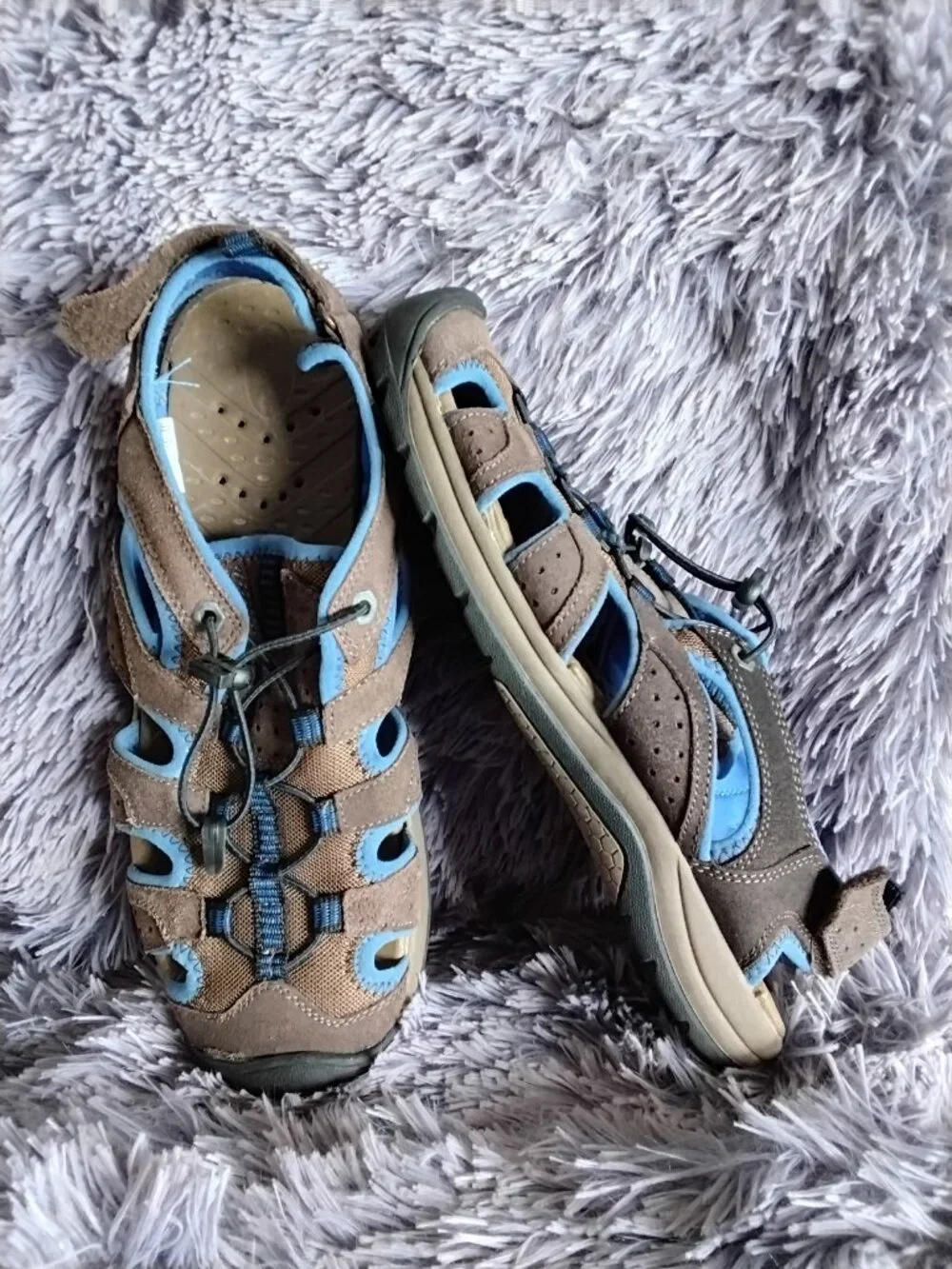 Bass Brand Leather and Mesh Closed Toe Mens Hiking Sandal, 10.5 M